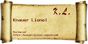 Knauer Lionel névjegykártya